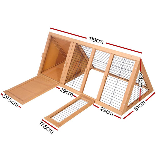 Casetta in Legno per Conigli e Polli - 119 x 51 x 44 cm